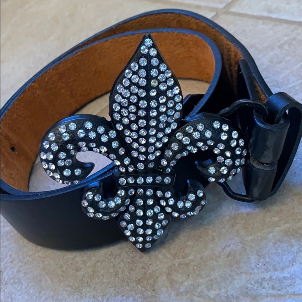 fleur de lis belt buckle belt